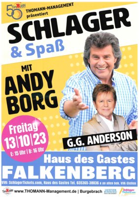 Restkarten für Schlager und Spaß am 13.10.2023 im Haus des Gastes Falkenberg/Elster verfügbar