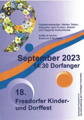 Kinder- und Dorffest in Fresdorf am 09.09. (Bild vergrößern)