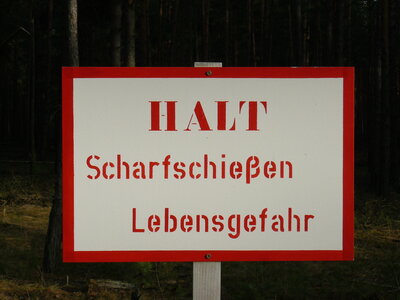 Schieß- und Übungswarnung Truppenübungsplatz Lehnin - September 2023 (Bild vergrößern)