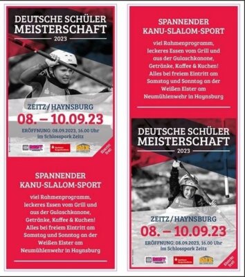 Meldung: Deutsche Schülermeisterschaft im Kanu-Slalom vom 08. bis 10. September 2023 in ZEITZ