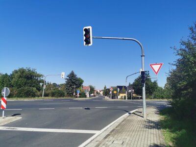 Defekte Ampelanlage Erdmannshainer Straße / S43