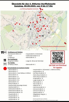 Streckenplan für Dorfflohmarkt