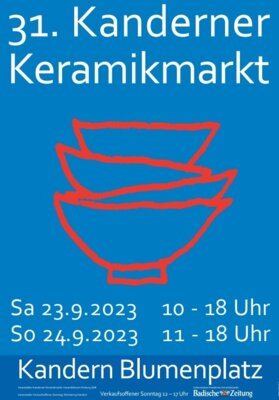 31. Kanderner Keramikmarkt am 23. und 24. September 2023 in beschaulichen Ort Kandern. (Bild vergrößern)
