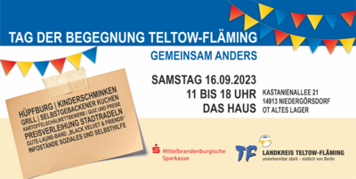 TAG DER BEGEGNUNG Teltow-Fläming - Gemeinsam anders am 16.09.2023