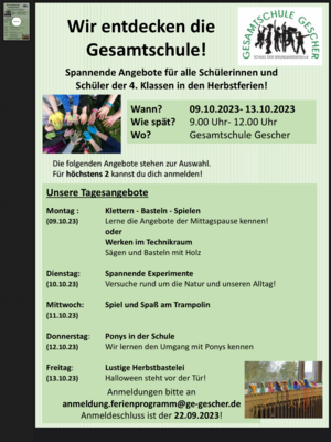 Meldung: Spannende Angebote in den Herbstferien