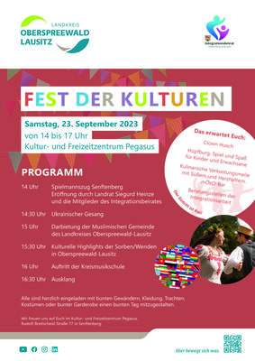 Plakat Fest der Kulturen am 23. September 2023 (Bild vergrößern)