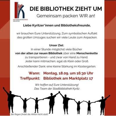 Goethe Grundschule unterstützt Bibliothek mit Menschenkette
