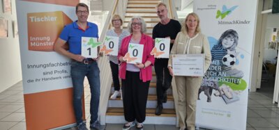 1.000 € für die MitmachKinder - Tischler-Innung Münster übergibt Spende (Bild vergrößern)