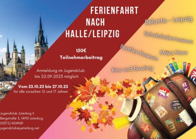 Ferienfahrt nach Leipzig - Anmeldung bis 22.09.2023 (Bild vergrößern)