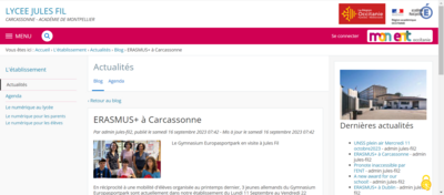 Meldung: Besuch unserer Erasmus+-Partnerschule in Carcassonne