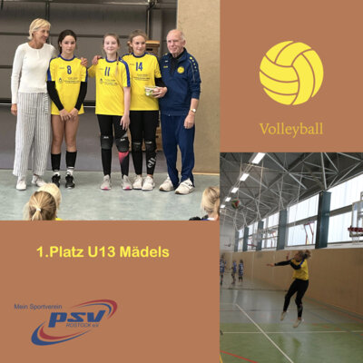 Meldung: 1.Platz U13 Mädels im Volleyball