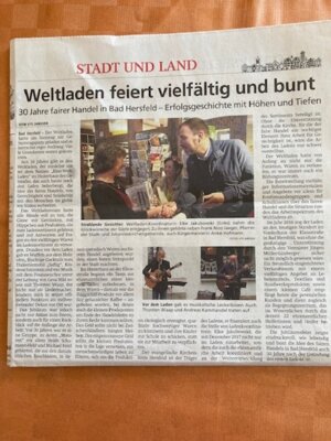 Zeitungsbericht über unser Jubiläum