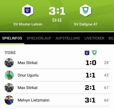SV Kloster Lehnin erreicht Viertelfinale des Kreispokals (Bild vergrößern)