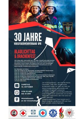 Vorschaubild zur Meldung: Blaulichttag und Drachenfest am 14. Oktober in Wusterhausen