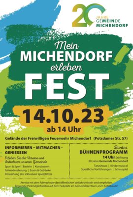 Nicht verpassen! „MeinMichendorf erleben“ am 14. Oktober 2023 (Bild vergrößern)