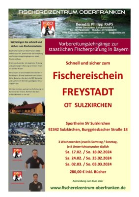 Foto zur Meldung: Schnell und sicher zum Fischereischein - an 3 Wochenenden im Februar und März 2024 - in Freystadt