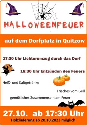 Halloweenfeuer in Quitzow