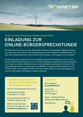Transnet BW: EINLADUNG ZUR ONLINE-BÜRGERSPRECHSTUNDEertingen - Waldshut-Tiengen (Bild vergrößern)
