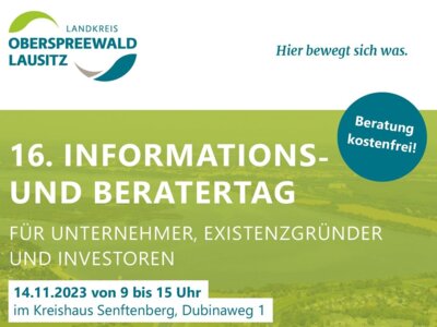 Kompakte Beratung für Unternehmer, Existenzgründer und Investoren: 16. Informations- und Beratertag in Senftenberg