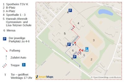 Foto zur Meldung: Parkmöglichkeiten und Parkplatzsituation an der Sportanlage des TSV Kirchdorf…