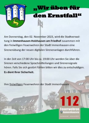 Sirenenübung im Ortsteil Holzhausen (Bild vergr&ouml;&szlig;ern)