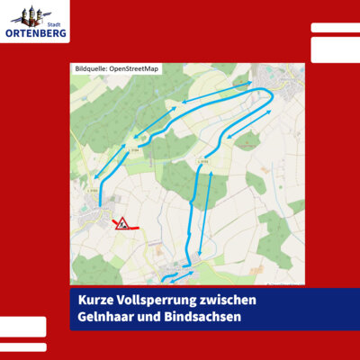 Foto zur Meldung: L 3183: Kurze Vollsperrung zwischen Gelnhaar und Bindsachsen // Grund sind Grabensanierungsarbeiten