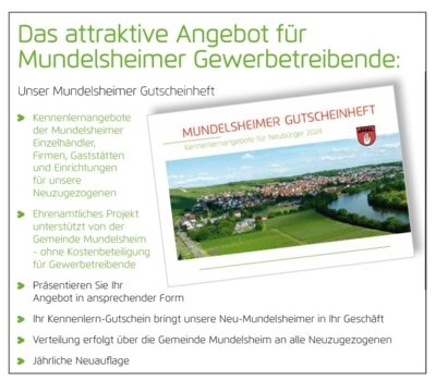 Neuauflage Mundelsheimer Gutscheinheft 2024