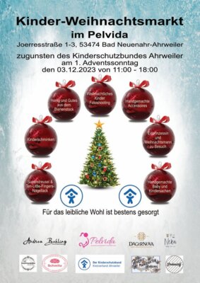 Foto zur Meldung: Bunter Kinder-Weihnachtsmarkt am 1. Adventssonntag -Kinderschutzbund Ahrweiler freut sich über Unterstützung-