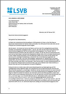 Briefwechsel des Vorsitzenden mit der neuen Sozialministerin Ulrike Scharf zum Seniorenmitwirkungsgesetz (Bild vergrößern)
