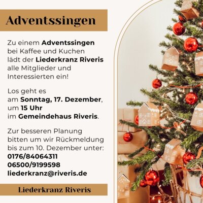 Adventssingen des Liederkranz (Bild vergrößern)