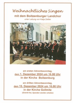 Weihnachtliches Singen mit Landchor Boitzenburg (Bild vergrößern)