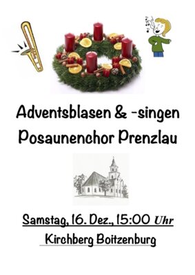 Adventsblasen am 16. Dezember in Boitzenburg (Bild vergrößern)