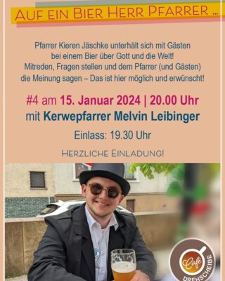 Meldung: Auf ein Bier Herr Pfarrer mit Kerwepfarrer Melvin Leibinger