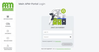 Digitale Bürgernähe: Das neue „Mein APM-Portal“ ermöglicht Online-Zugang zu Dienstleistungen der öffentlichen Abfallentsorgung (Bild vergrößern)