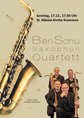 17. 12. Konzert mit dem BenSchu Saxophonquartett in Kremmen (Bild vergrößern)