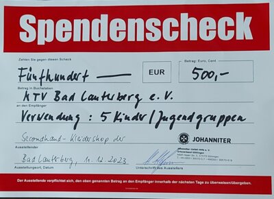 Spende des Secondhand-Kleidershop der Johanniter - Wir sagen DANKE! (Bild vergrößern)