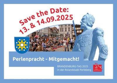 Postkarte mit Datum zum Brandenburg-Tag 2025