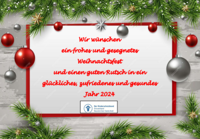 Frohe Weihnachten wünscht der Kinderschutzbund (Bild vergrößern)
