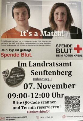 Foto zur Meldung: Blutspende am 7. November im Landratsamt Senftenberg, 9 - 12 Uhr