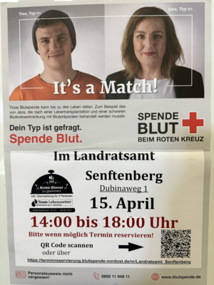 Foto zur Meldung: Blutspende am 15. April im Landratsamt Senftenberg