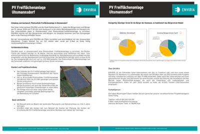 Einladung zum Austausch: Photovoltaik-Freiflächenanlage Uhsmannsdorf