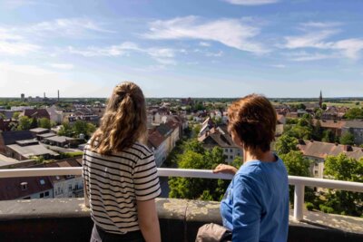 Blick auf Wittenberge vom Rathausturm I Foto: Anja Möller I prignitzliebe (Bild vergrößern)