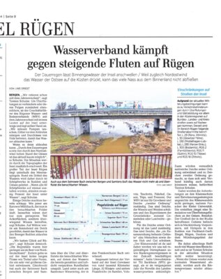 Wasserverband kämpf gegen steigende Fluten auf Rügen