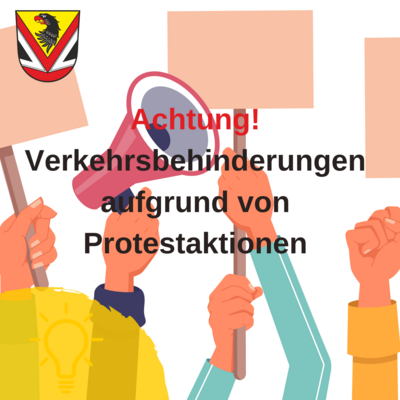 Erhebliche Verkehrsbehinderungen auf Grund verschiedener Protestaktionen am 08. Januar.