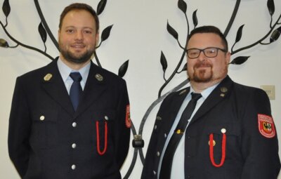 Das neue Führungsduo der Puschendorfer Feuerwehr: Kommandant Florian Alber (re.) und sein Stellvertreter Benjamin Mannert.