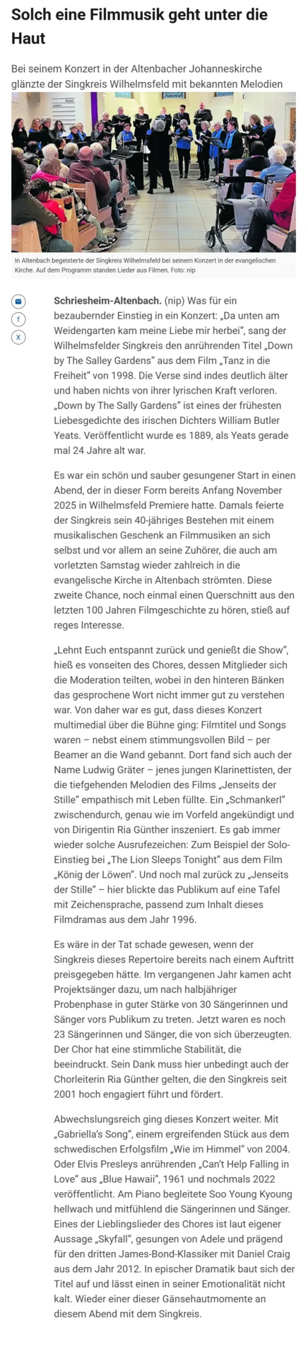Bericht aus der Rhein-Neckar-Zeitung