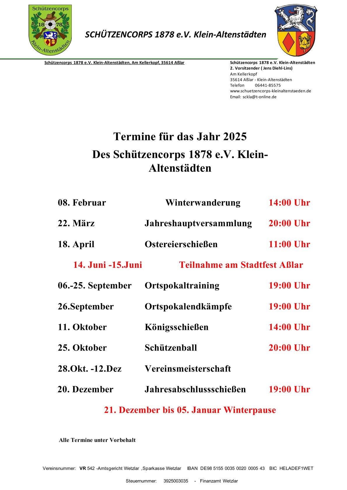 Termine 2025