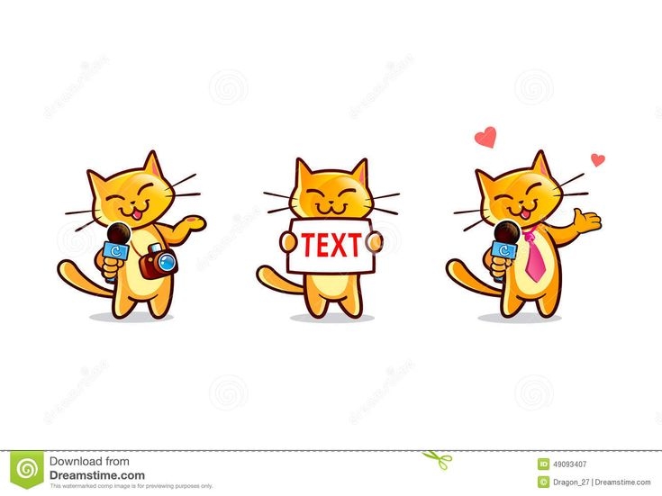 Cartoon Cat News Reporter Characters Set_ Stock Vector - Illustration of camera, drawn_ 49093407