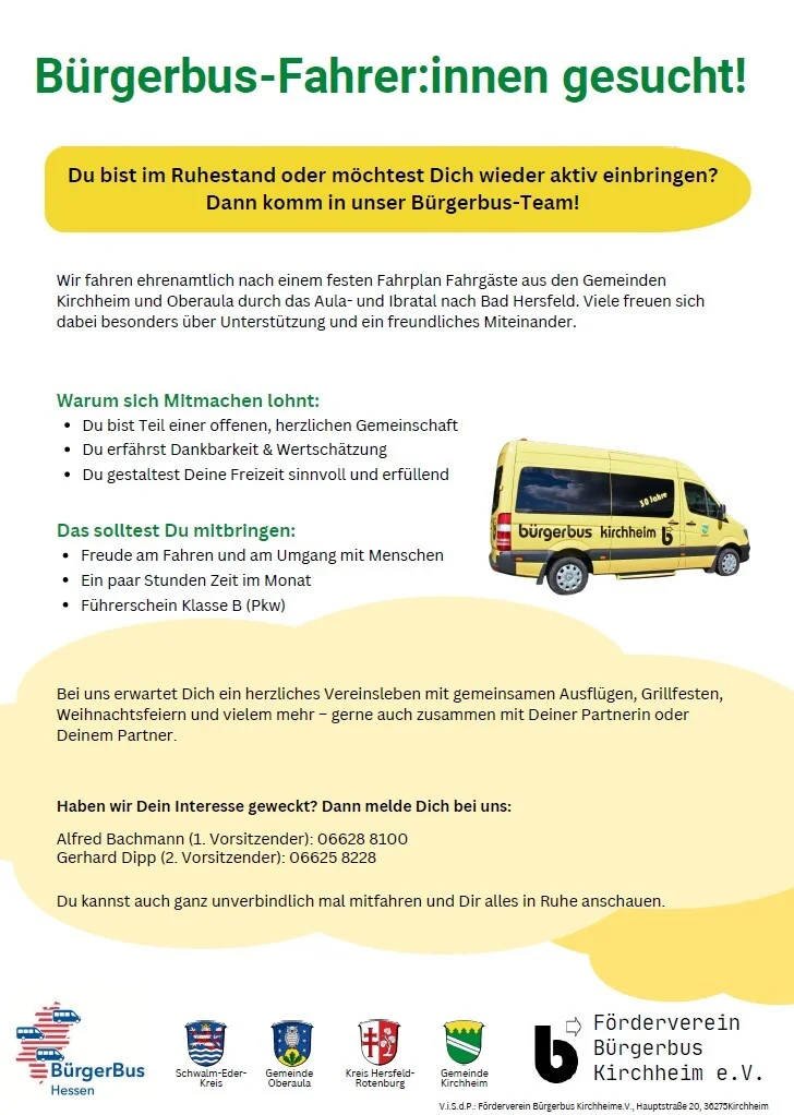 Bürgebusfahrer:innen gesucht