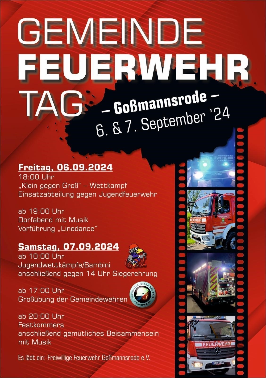 Gemeindefeuerwehrtag in Goßmannsrode am 06. & 07. September 2024